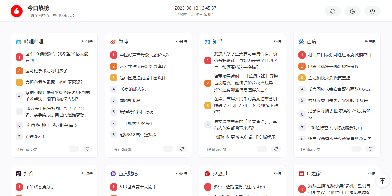 DailyHot 今日热榜前端页面 部署教程-淇云博客-专注于IT技术分享